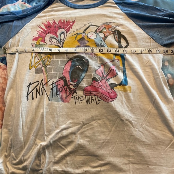 VINTAGE Pink Floyd The Wall Jersey Style Tee (1980's), Men's Medium/Large - Picture 3 of 10